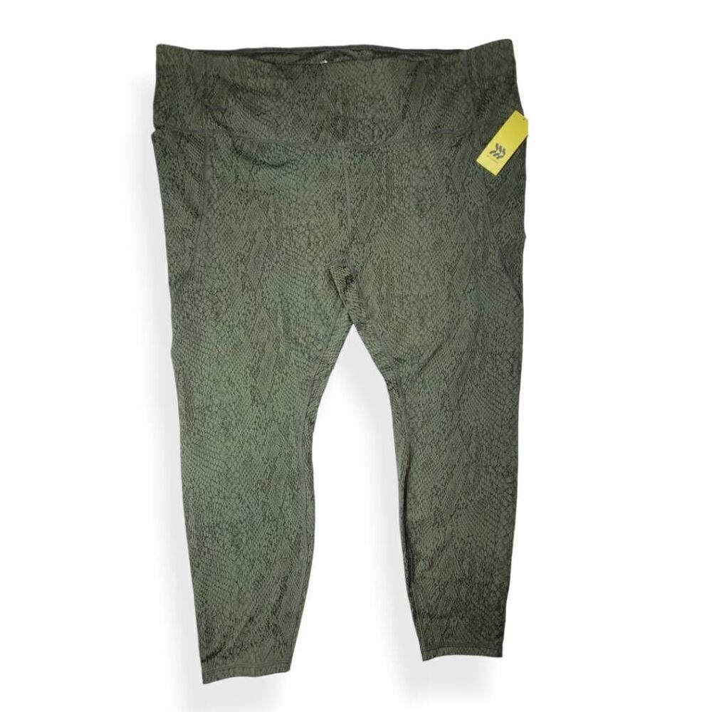 All In Motion Green Snake Print  Leggings 4X
